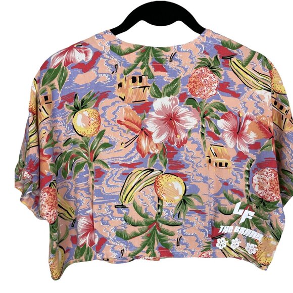 LF The Brand Tropical Floral Crop Top‎ Pink S - Picture 2 of 3